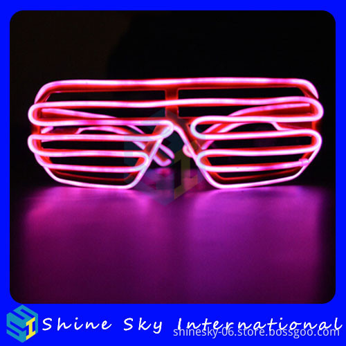 Hot Selling No Harm To Eyes EL Glasses Shutter Shade Frame for Halloween/Christmas/New Year Party